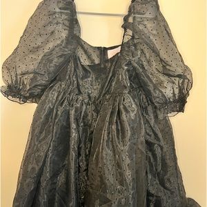 Selkie the caviar polka dot french puff dress XL